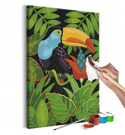 DIY krāsošana ar krāsainu tukānu cm. 40x60 Iekārtojiet savu māju