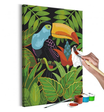 DIY panel met kleurrijk tucan cm 40x60 Arredalacasa