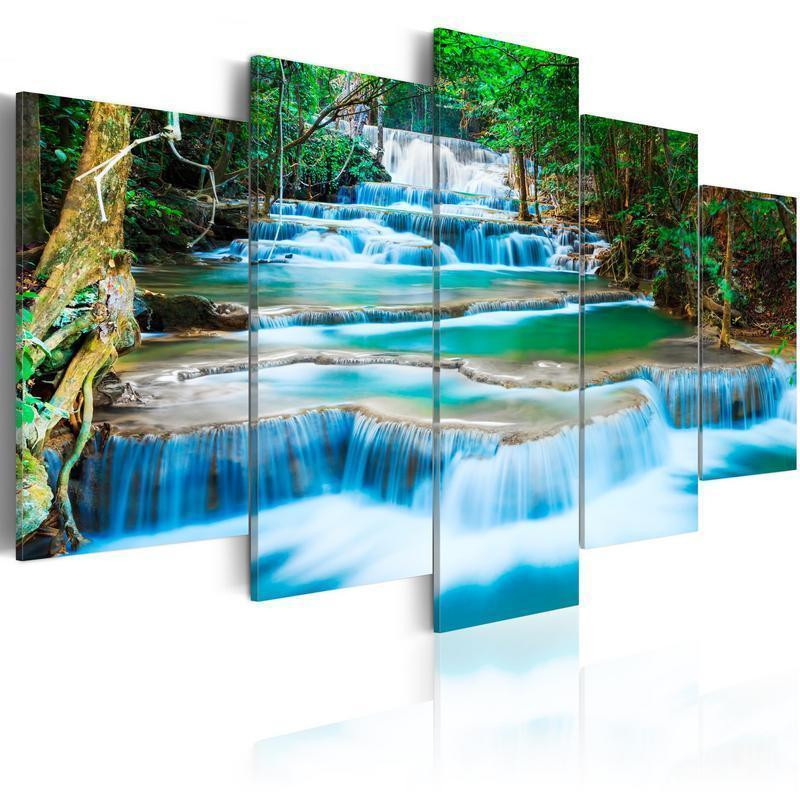 70,90 € Leinwandbild - Blue Waterfall in Kanchanaburi, Thailand