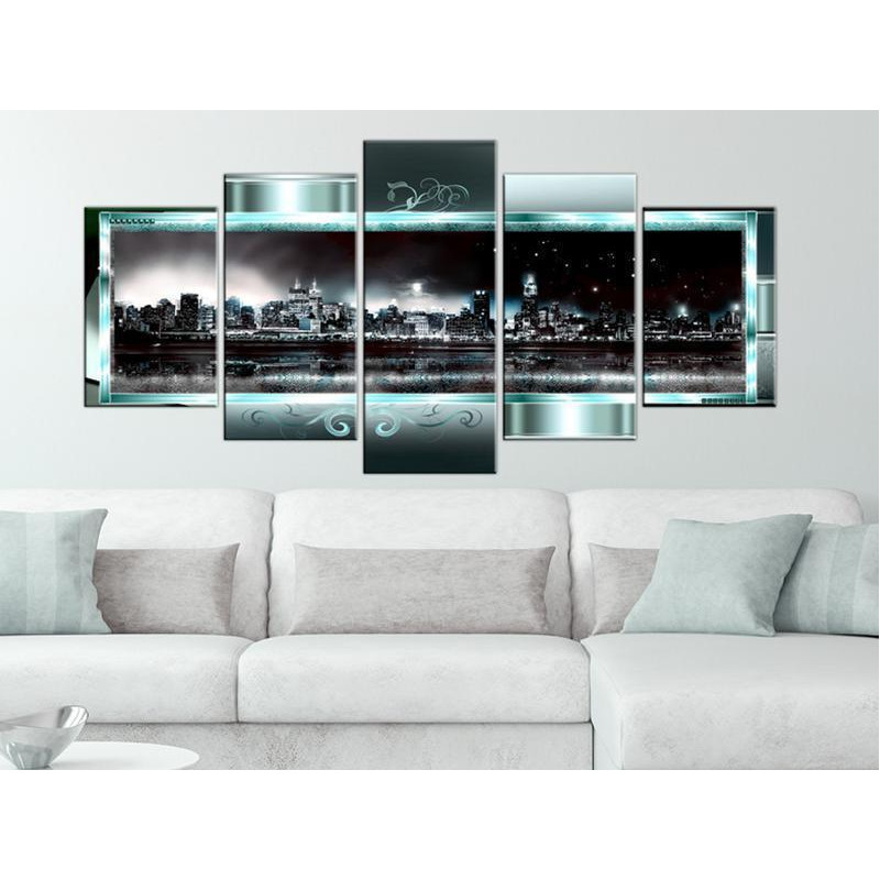 70,90 € Canvas Print - Turquoise New York: Starry Night