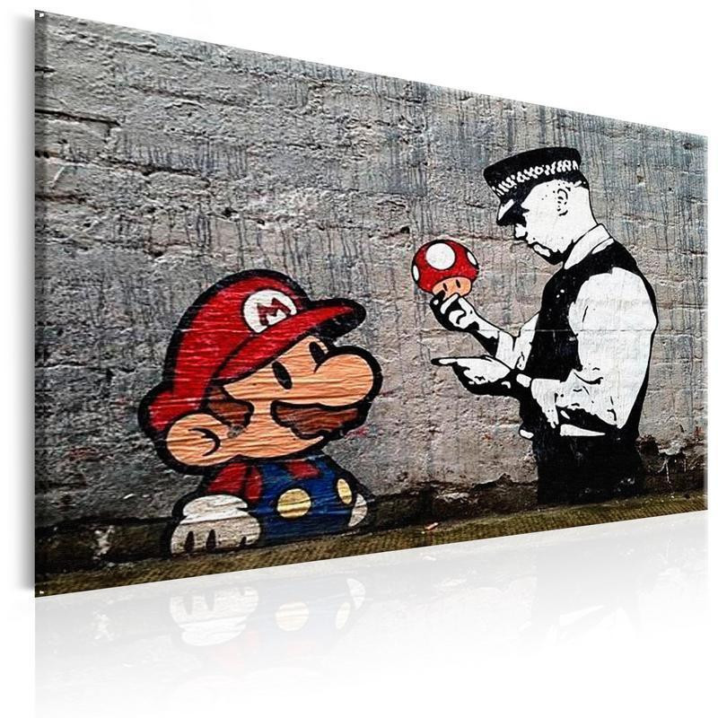 31,90 € Canvas Print - Mario and Cop by Banksy