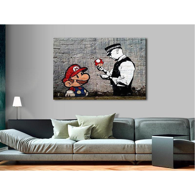 31,90 € Canvas Print - Mario and Cop by Banksy