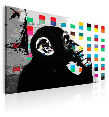 Canvas Print - Banksy The Thinker Monkey