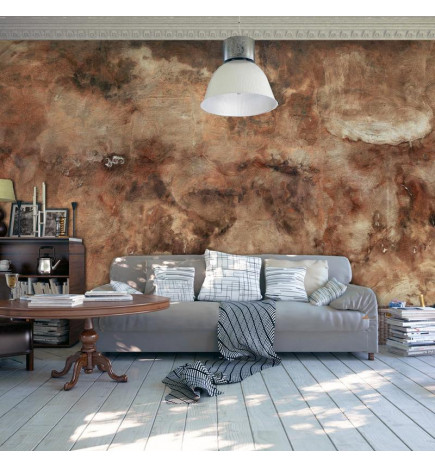 Wall Mural - Time of darkness - composition in pattern of wet concrete in brown tones