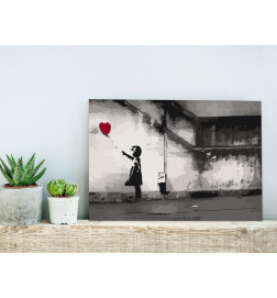 DIY foto met een klein meisje met balloncm. 60x40
