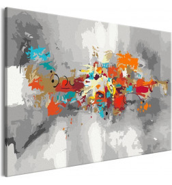 Abstrakti ir spalvinga tapyba „pasidaryk pats“ cm. 60x40 – Įrenkite namus