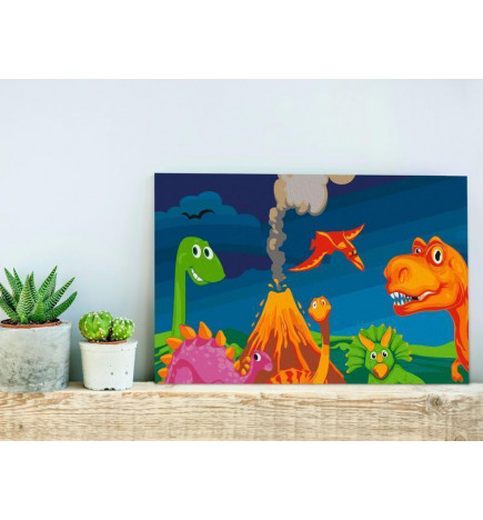 Quadro pintado por você - Dinosaur World