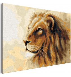 DIY panel met een grote leeuw cm. 60x40
