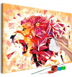 DIY glezna ar sarkanu lauvu cm. 60x40 - MĀJAS MĒBELES