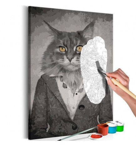 Quadro pintado por você - Elegant Cat