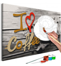 DIY glezna I love coffee cm. 60x40 - MĀJAS MĒBELES