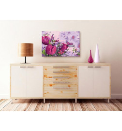 DIY panel met paarse tulpen cm. 60x40