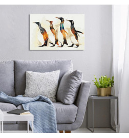 DIY canvas painting - Penguin Family
