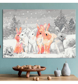 DIY canvas painting - Winter Bunnies