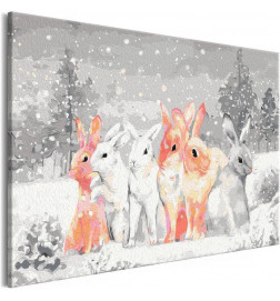 Quadro pintado por você - Winter Bunnies