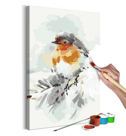 DIY canvas painting - Bird on the Christmas Tree