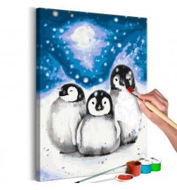 Imaginea face de la tine cu trei pinguini cm. 40x60 ARREDALACASA