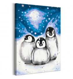 DIY panel met drie pinguins cm. 40x60 ARREDALACASA