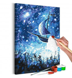 „Pasidaryk pats“ tapyba su skraidančia valtimi ir kalnais cm. 40x60