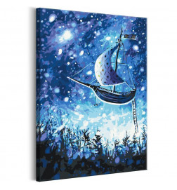 DIY canvas painting - Flying Ship