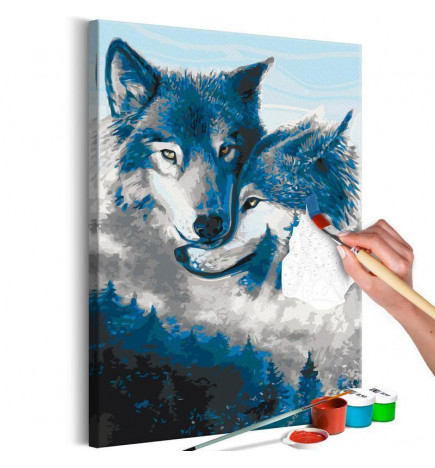 DIY panel met twee wolven CM 40x60 ARREDALACASA