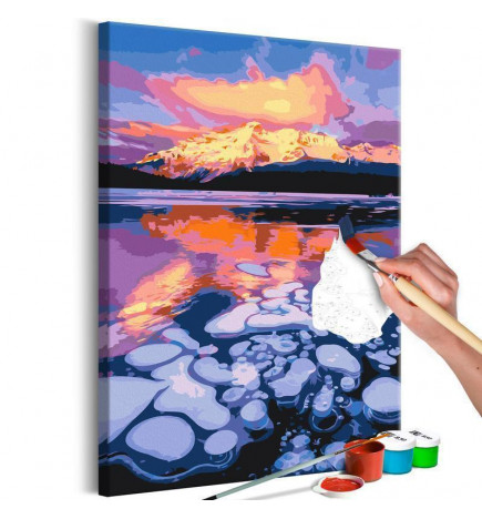 DIY glezna ar kalnu ezeru cm. 40x60 Iekārtojiet savu māju