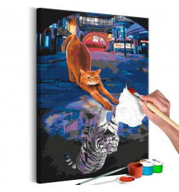 DIY slika mačka in tiger cm. 40x60 - OPREMI DOM