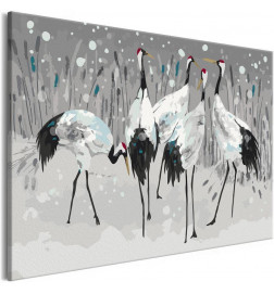 DIY canvas painting - Stork Family