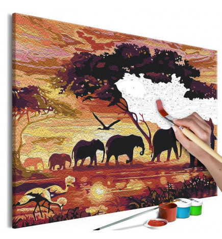 DIY glezna ar daudziem ziloņiem cm. 60x40 MĀJAS MĒBELES