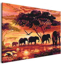 DIY glezna ar daudziem ziloņiem cm. 60x40 MĀJAS MĒBELES