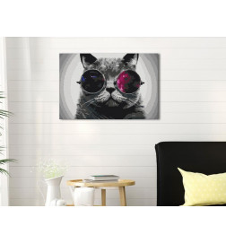 DIY foto met kat met glazen cm. 60x40