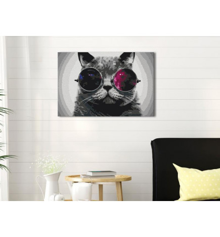 Imaginea face de la tine cu pisica cu ochelari cm. 60x40