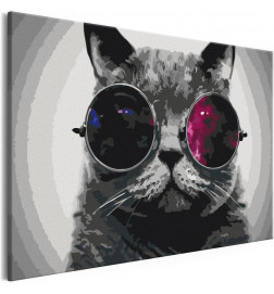 Cuadro para colorear - Cat With Glasses