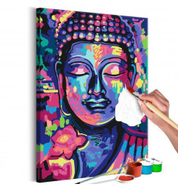 DIY canvas painting - Buddha's Crazy Colors