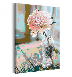 DIY canvas painting - Peony by the Window