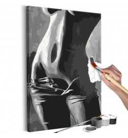 DIY gleznošana ar meiteni ar atkabinātiem džinsiem cm. 40x60