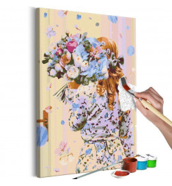 DIY slika punčka z rožami cm. 40x60 OPREMI DOM
