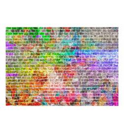 Fotomurale col muro di mattoncini colorati - Arredalacasa