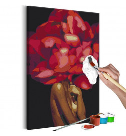 DIY foto met een naakte vrouw bedekt met bloemen, 40x60