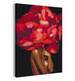 DIY glezna ar kailu sievieti, ko klāj ziedi cm. 40x60