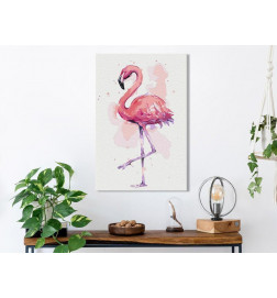 Tableau à peindre par soi-même - Friendly Flamingo