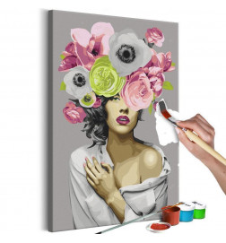 DIY poslikava s cvetlično deklico cm. 40x60