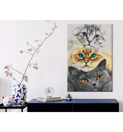 „Pasidaryk pats“ tapyba su trimis kačiukais cm. 40x60 - ĮRENGINTI NAMUS