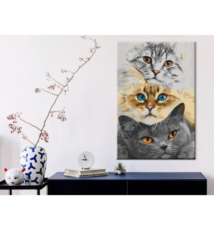 Tableau à peindre par soi-même - Cat's Trio