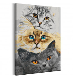 Tableau à peindre par soi-même - Cat's Trio