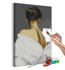 DIY-kuva, jossa on tumma naisnäkökulma olkapäissä 40x60