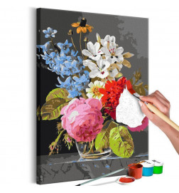 DIY canvas painting - Bouquet in a Glass