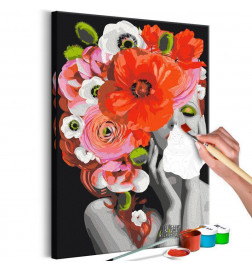 „Pasidaryk pats“ tapyba su moterimi su gėlių puokšte cm. 40x60