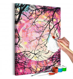 „Pasidaryk pats“ tapyba su mėnuliu tarp medžių cm. 40x60 Įrenkite savo namus