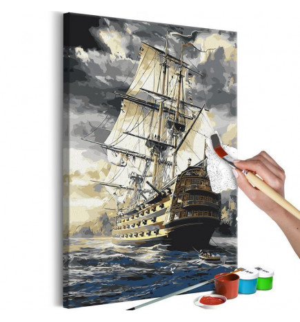 DIY krāsošana ar buru kuģi cm. 40x60 — iekārtojiet savu māju